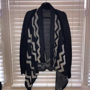 black and creme cardigan